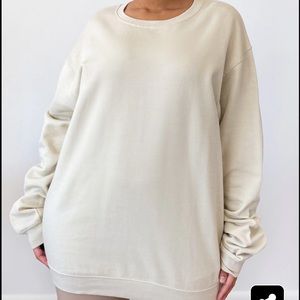 Pretty Little Thing oversized sweatshirt in sand size 14